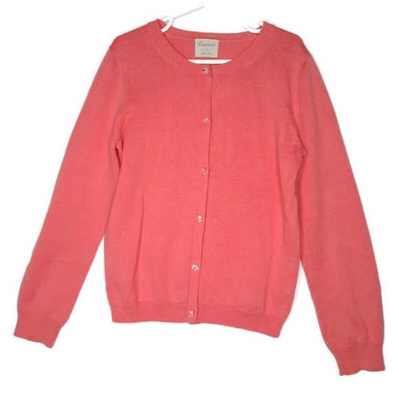 Crewcuts Other - Crewcuts Cardigan 8 Salmon Jewel Buttons Crew Neck
